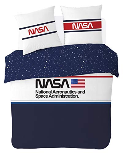 NASA Bettwäsche aus 100% Baumwolle, Blau, Weiß, Rot., 220 x 240 cm von Nasa
