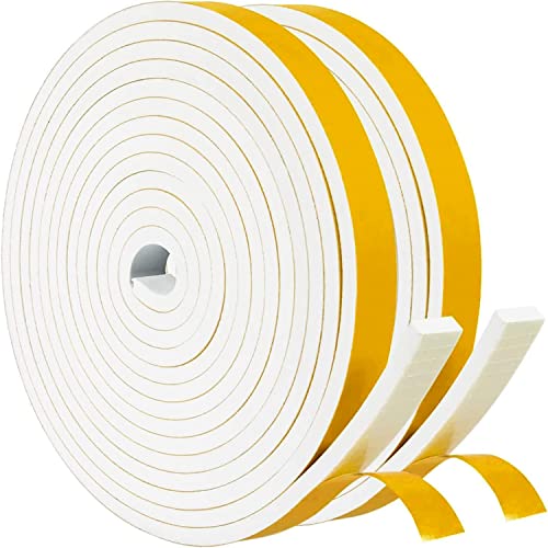 Dichtungsband Selbstklebend für Türen Fenster,10mm(B) x6mm(D)/8m(L) Schaumstoff Türdichtung klebeband Gummidichtung Gegen Kalte Zugluft/Anti-Kollision/Schalldichter/Wasserdichter/Staubdicht, Weiß von UPSEN