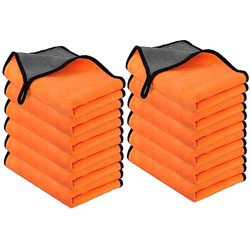 URAQT Mikrofasertücher Auto,12 PCS 400GSM Mikrofasertücher Multifunktionales Motorrad Fusselfreie Handtuch,Reinigungstuch Microfasertuch für Auto Haushalt Küche Fenster Orange Grau- 60x40CM URAQT Mikrofasertücher Auto,12 PCS 400GSM Mikrofasertücher Multifunktionales Motorrad Fusselfreie Handtuch,Reinigungstuch Microfasertuch für Auto Haushalt Küche Fenster Orange Grau- 60x40CM von URAQT