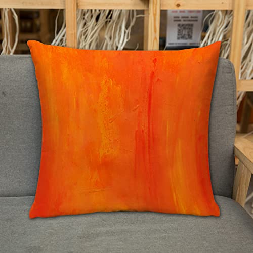 Kissenbezug Zierkissenbezug Dekorative,Orange Rich Intensity Paint Spot Design Wasserfarbe buntes Papier lebendige raue Textu,Dekokissen Deko mit Verstecktem Reißverschluss für Sofa Büro Bett 45x45 cm von URSOPET