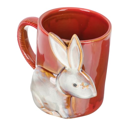 UTHCLO Dekorative Wassertasse Frühstückstasse Kindertasse Cartoon Design Tasse Kaffeetasse Haushalt Keramiktasse Latte Art Tasse Hasenbecher Kaninchen Wasserbecher Büro von UTHCLO