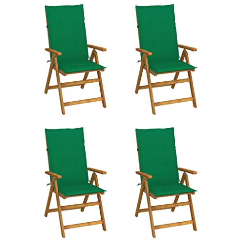 UTSRABFA Gartenstühle Terrassenstuhl Lobby-Stuhl Freizeitstühle Garten-Liegestühle 4 STK. mit Kissen Akazie Massivholz Geeignet für Außenbereich, Garten, Gästezimmer, Rasen von UTSRABFA