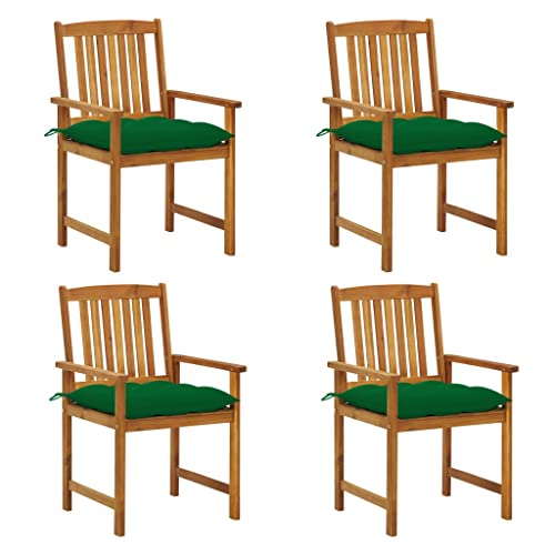 UTSRABFA Küchenstühle Dekorative Stühle Bürostuhl Lobby-Stuhl Gartenstühle mit Kissen 4 STK. Massivholz Akazie Geeignet für Kneipen, Höfe, Parks, Rasenflächen von UTSRABFA