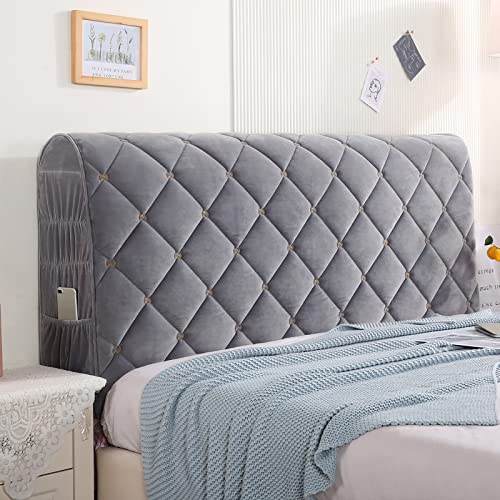 UVCMDUI Bett Kopfteil Bezug, Staubdichte Boxspringbett Kopfteil Bezug, Bettkopfteil Bezug für Schlafzimmer,Grau,180cm/70.9in von UVCMDUI