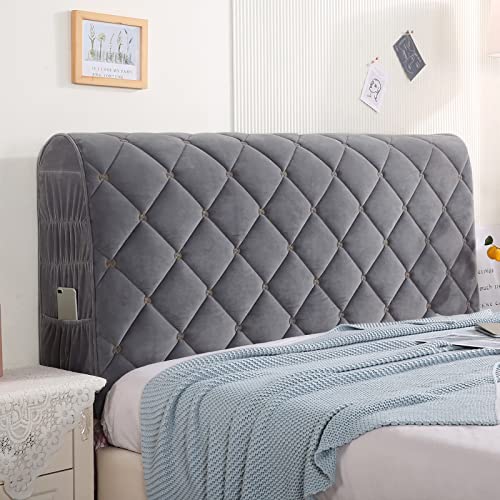 UVCMDUI Bett Kopfteil Bezug, Staubdichte Kopfteilabdeckung, Bettkopfteil Bezug für Schlafzimmer,Dark Grey,180cm/70.9in von UVCMDUI