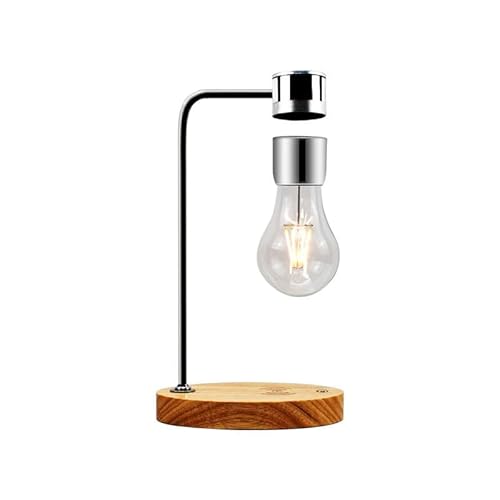 UVEHAS Levitierende Glühbirne Lampe mit drahtlosem Ladegerät, magnetische schwebende rotierende LED-Birne Schreibtischlampe Home Office dekorative Nachtlichter, kreative Geschenke (Silbrig) von UVEHAS