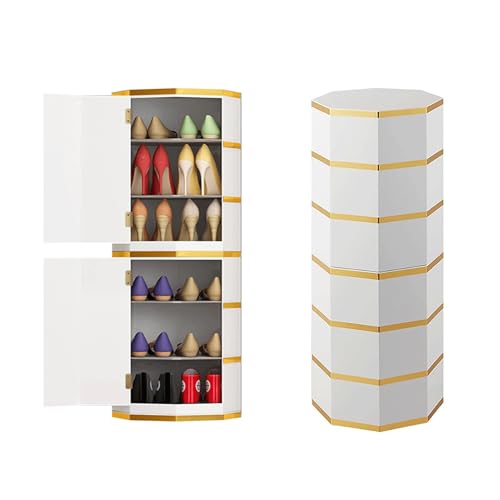 UYHBCNQD Schuhregale 360 drehbares Schuhregal, runder Schuhregal-Turm, 3/6/9 Etagen, drehbarer Schuhständer für Eingangsbereich, Flur, einfacher Schuhschrank aus Metall Praktisches Design von UYHBCNQD