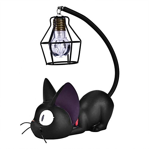 Tischlampen, LED Nachttischlampe, süße Schwarze Katze Tier Nachtlicht Kreative Harz Handwerk Desktop Lampe Zimmer Tischdekoration Geschenk Ornamente Hause Kinderzimmer Lampe Schlafzimmer Nachttisch von Uadme