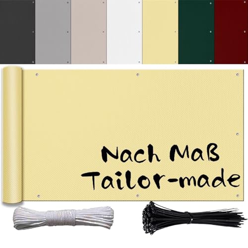 Ufamiluk Windschutz Balkon 75x700cm Tuch Kunststoff Wetterfest Blickdichte UV-Schutz balkonverkleidung für Terrassen Balkon Zaun Garten Swimming Pool Beige Ufamiluk Windschutz Balkon 75x700cm Tuch Kunststoff Wetterfest Blickdichte UV-Schutz balkonverkleidung für Terrassen Balkon Zaun Garten Swimming Pool Beige von Ufamiluk