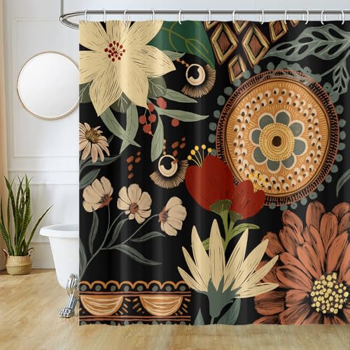 Uiiooazy Duschvorhang Boho Abstrakt, Duschvorhang Blumen Bunt Vintage Duschvorhänge Anti Schimmel Wasserdicht Polyester Stoff Waschbar Blickdicht Bad Vorhang mit 12 Haken für Badezimmer 180Bx180Hcm Uiiooazy Duschvorhang Boho Abstrakt, Duschvorhang Blumen Bunt Vintage Duschvorhänge Anti Schimmel Wasserdicht Polyester Stoff Waschbar Blickdicht Bad Vorhang mit 12 Haken für Badezimmer 180Bx180Hcm von Uiiooazy