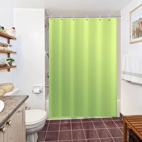 Uiiooazy Duschvorhang Hellgrün, Duschvorhang Gradient Grün Duschvorhänge Herbst Wasserdicht Polyester Stoff Waschbar Blickdicht Bad Vorhang mit Haken für Badezimmer Badewanne 150x180cm von Uiiooazy