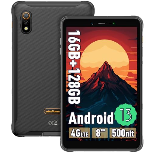 Ulefone Armor Pad Pro Outdoor Tablet 16GB+128GB/2TB SD, 48MP+32MP Kamera 7650mAh Octa-Core 8-Zoll Mini Tab Android 13 8" Gaming IP68 Stoßfest Wasserdicht 4G Dual SIM NFC/Fingerabdruck Face ID OTG GPS von Ulefone