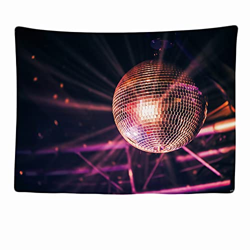 Ulticool - Discokugel Disco Lampe Disco Licht - Wandteppich - 200x150 cm - Großer Wandteppich - Poster Verzierung - Dekoration - Tapete - Leinwand - Malerei - Silber Gold Rosa von Ulticool