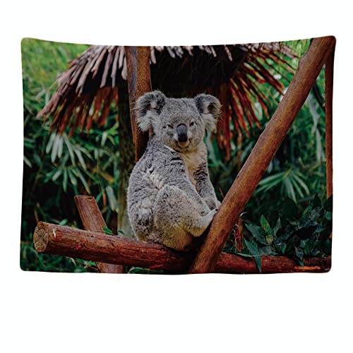 Ulticool - Koala Bär Grau Natur - Wandteppich - 200x150 cm - Tapete - Poster Verzierung - Tiere Zubehör - Dekoration Kinderzimmer - Gemälde - Vorhang für Bett, Wand oder Decke von Ulticool