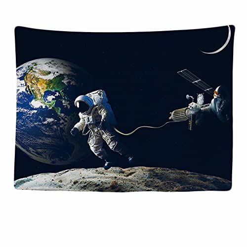 Ulticool - Wandteppich Tapestry Dekoration Wohnung - Astronaut über Erde Mond Rakete - 200 x 150 cm groß - Wandtuch Wandbehänge - Accessoires für Schlafzimmer Wohnzimmer Kinderzimmer von Ulticool