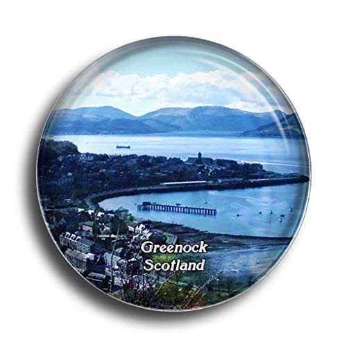 Kühlschrankmagnet, Großbritannien, Schottland, Greenock Lyle Hill, Glasmagnete für Kühlschrank, Souvenirs, niedlicher Kristallmagnet, Dekoration für Whiteboard, Büro, Zuhause, Geschenk von Umsufa