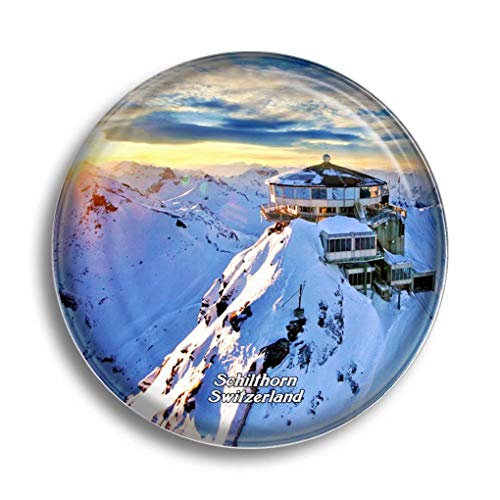 Kühlschrankmagnet Schweiz Schilthorn Glasmagnete für Kühlschrank Souvenirs Niedlicher Kristallmagnet Dekor für Whiteboard Büro Zuhause Geschenk von Umsufa