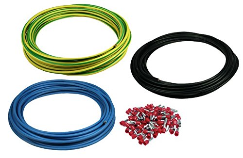 Einzelader H07V-K 6 mm² Set 3 x 10 Meter - Grüngelb Blau Schwarz + 100 Hülsen von Unbekannt