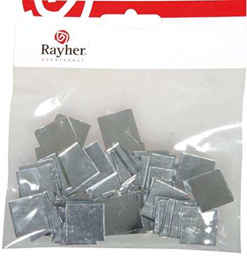 Rayher Spiegelmosaik, selbstklebend., 2 x 2 cm, Beutel 50 Stück, Mosaiksteine Spiegel, Mosaiksteine zum Basteln, aus Glas, auch zum Verfugen geeignet,14547606 von Rayher