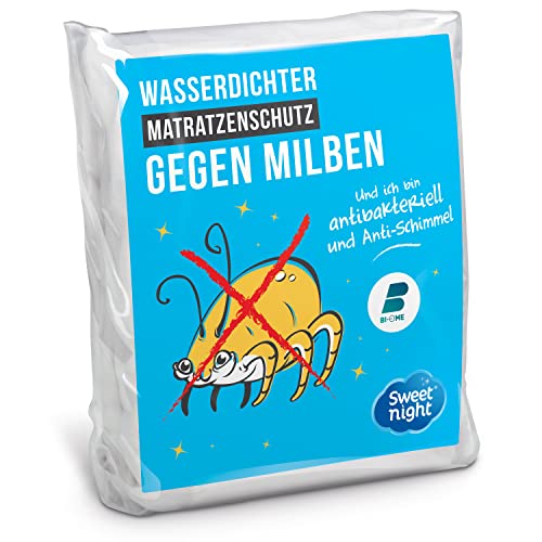 SWEET NIGHT Sweetnight - Matratzenschoner 140x190/200 cm | wasserdichte und Anti-Staubmilben-Matratzenauflage | 100% Baumwollvlies | Leise und atmungsaktiv von SWEET NIGHT