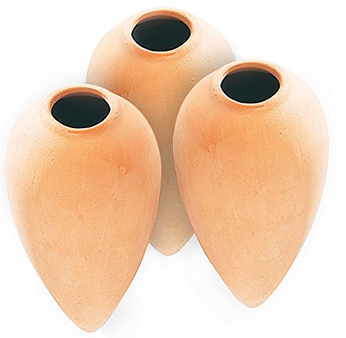 Royal Gardineer Bewässerungsstecker: 3er-Set Terracotta-Wasserspender Classico für Topfpflanzen, je 125ml (Bewässerungsset Balkon, Pflanzen Wasserspender, Feuchtigkeitsmesser) von Royal Gardineer