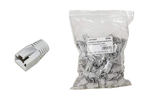 LINK 100 Stück Stecker 8mm für Stecker RJ45 8 Pin Kabel CAT 5E-6-7 grau von LINK