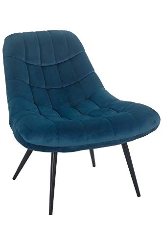 Unbekannt Loungesessel XXL mit Steppung, Samt, Metall, Blau, 76 x 87 x 86 cm von Unbekannt