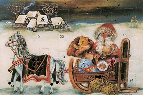 Weihnachtsmann Adventskalenderkarten 5 Stück Nostalgie Weihnachten Grußkarten Goldprägung Kunstkarte Retro Vintage Adventskalenderkarte Weihnachtsmann von Unbekannt