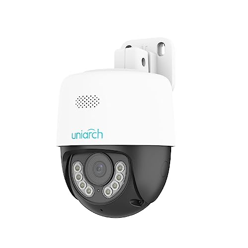 uniarch 2K PoE Überwachungskamera Aussen, PT Kamera Überwachung Aussen mit Bewegungs- / Geräuschdetektion, 30m Farbige Nachtsicht und 24/7 Daueraufzeichnung, Zwei-Wege-Audio, IP66 Wasserdicht von uniarch