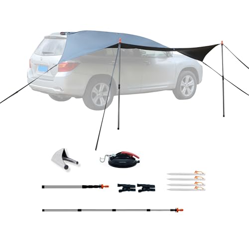 Unikka ComfortX Motor Tarp Bus Sonnensegel mit UV-Schutz (UV80) & Dark-Coating; Bänder oder Saugnapf-Montage - Passt für: Camper, Campingbus, Wohnwagen von Unikka