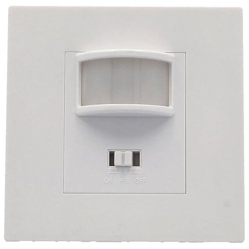 UNITEC Infrarot-Bewegungsmelder mit 160° Sensor für Innen, IP20, 9m Reichweite, Unterputz, Leuchtdauer individuell einstellbar, Mit Ein-/Aus- und Automatikschalter, weiß, 800W von Unitec