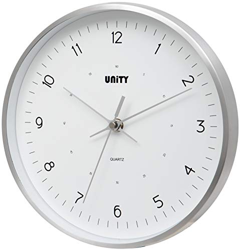 UNITY Bangkok Moderne Wanduhr, 25 cm, Weiß und Silber von Unity