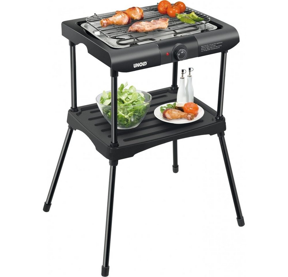 Unold Elektro-Standgrill 58550 Barbecue Black Rack - Elektrogrill - Anthrazit, 2000 W von Unold