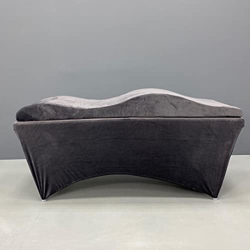 Untitled Wave Matratze mit Memory Foam 180x60 für Kosmetikliege, Massageliege, mit Bezug aus Velours | für Wimpernverlängerungen, PMU - Grau von Untitled