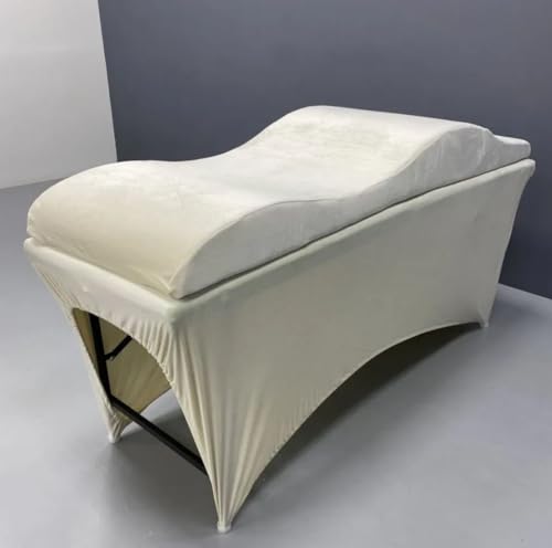 Untitled Wave Matratze mit Memory Foam 190x70 für Kosmetikliege, Massageliege, mit Bezug aus Velours | für Wimpernverlängerungen, PMU - Creme von Untitled
