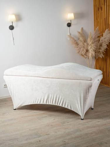 Untitled Wave Matratze mit Memory Foam 180x60 für Kosmetikliege, Massageliege, mit Bezug aus Velours | für Wimpernverlängerungen, PMU - Creme von Untitled