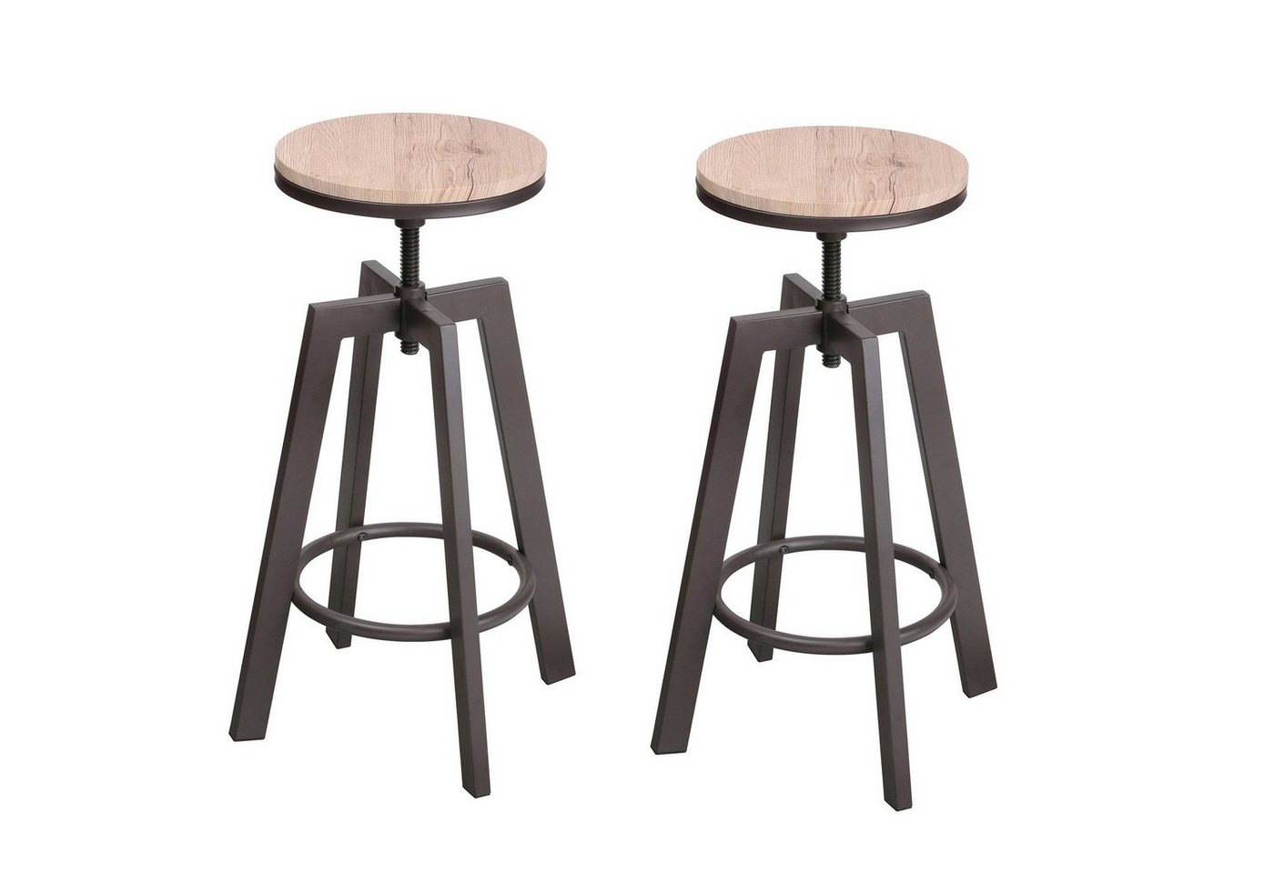 Urban Living Barhocker Barstuhl-Set höhenverstellbare Bar-Hocker Dreh-Stuhl (2er Hockerset Dreh-Hocker), mit Drehmechanismus bis 120 Kg belastbar von Urban Living