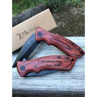 Jahrestag Geschenke Für Ihn, Holz Geschenk Männer Personalisierte Vater Geschenk, Taschenmesser Gravur Messer Geburtstagsgeschenk von UrbanForestEngraving