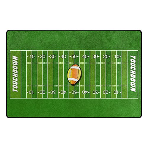 Use7 American Football Field Sport Grünes Grasfläche Teppich Teppiche rutschfeste Fußmatte Fußmatten Wohnzimmer Schlafzimmer 100 x 150 cm von Use7