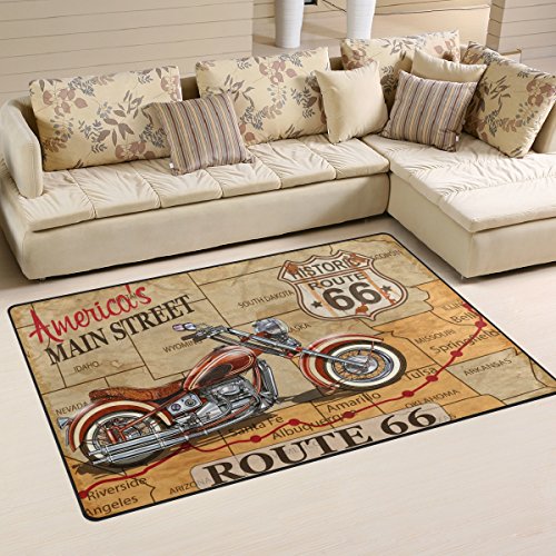 Use7 American Street Map Motorrad-Vorleger, rutschfeste Bodenmatte, Fußmatte, für Wohnzimmer, Schlafzimmer, 50 x 80 cm von Use7