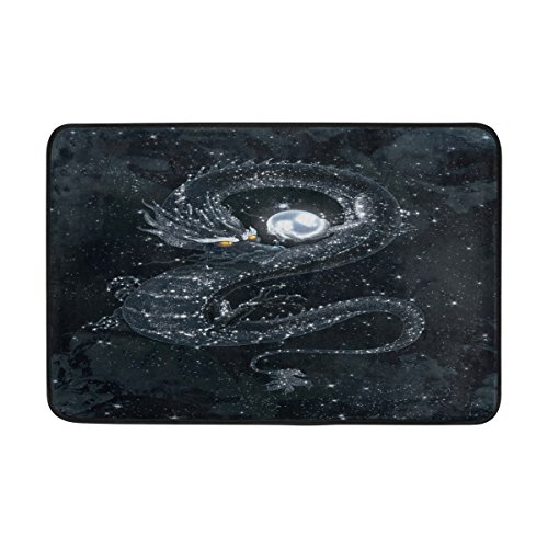 Use7 Dragon Starry Night Fußmatte Indoor Outdoor Eingang Fußmatte Bad 60 x 40 cm von Use7