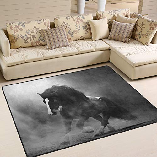 Use7 Teppich für Wohnzimmer und Schlafzimmer, Motiv Pferd im Staub, 203 cm x 147,3 cm von Use7