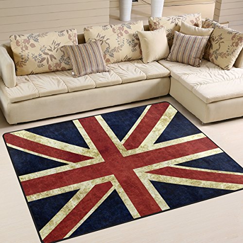 Use7 Teppich mit britischer Flagge, Vintage-Stil, für Wohnzimmer, Schlafzimmer, 160 x 122 cm von Use7