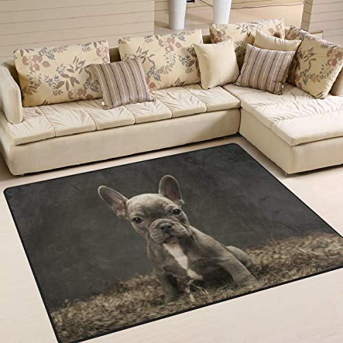 Use7 Teppich für Wohnzimmer, Schlafzimmer, Motiv: Französische Bulldogge, 203 x 147,3 cm von Use7