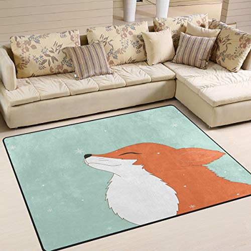 Use7 Teppich mit Cartoon-Fuchs-Motiv, für Wohnzimmer, Schlafzimmer, 203 x 147,3 cm von Use7