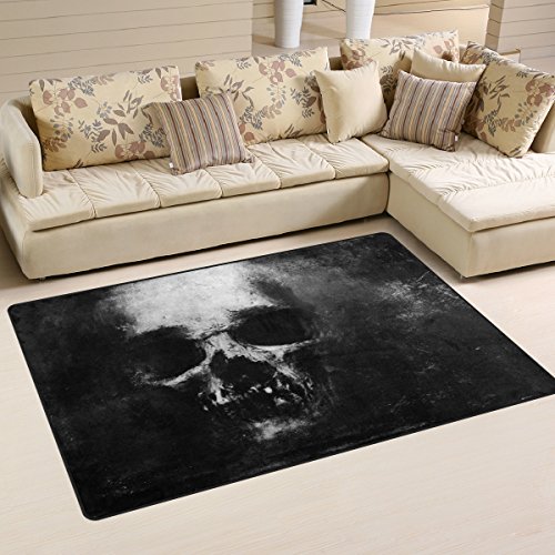 Use7 Tag der Toten Totenkopf-Teppich, rutschfeste Bodenmatte, Fußmatten, Wohnzimmer, Schlafzimmer, 50 x 80 cm von Use7