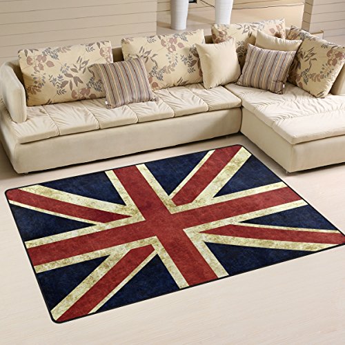 Use7 Teppich mit britischer Flagge, Vintage-Stil, rutschfest, für Wohnzimmer, Schlafzimmer, 100 x 150 cm von Use7