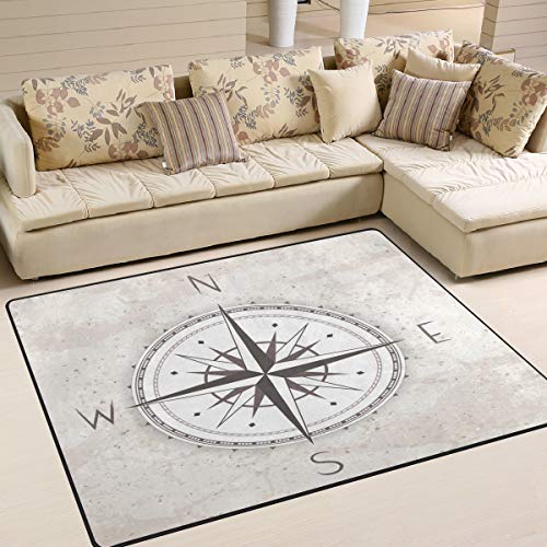 Use7 Vintage Kompass Wind Rose Kunstwerk Bereich Teppich für Wohnzimmer Schlafzimmer 160 cm x 122 cm von Use7