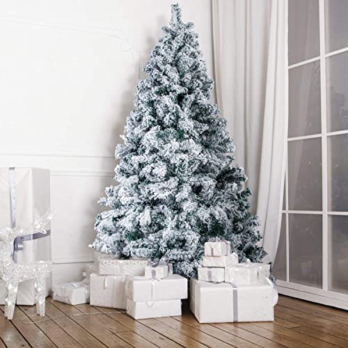 Uten Christbaum Künstlich 150cm mit Schnee PVC dichte 500 Spitzen Weihnachtsbaum Deko für Zuhause, Geschäft und Büro, inkl. Tannenbaum Ständer von Uten