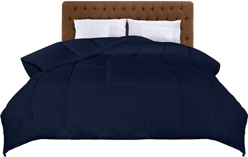Utopia Bedding Bettdecke 220 x 240 cm, Ganzjahres-Bettdecke, Leichte Bettdecke mit Polyesterfüllung, Mikrofaser Schlafdecke (Marineblau) von Utopia Bedding